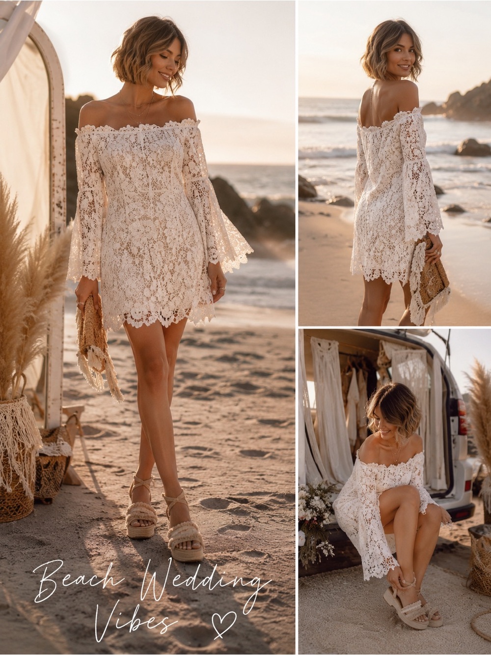 Free People Ivory Lace Boho Bridal Dress
Size 2
